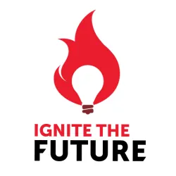 Ignite the Future with a flame and lightbulb above
